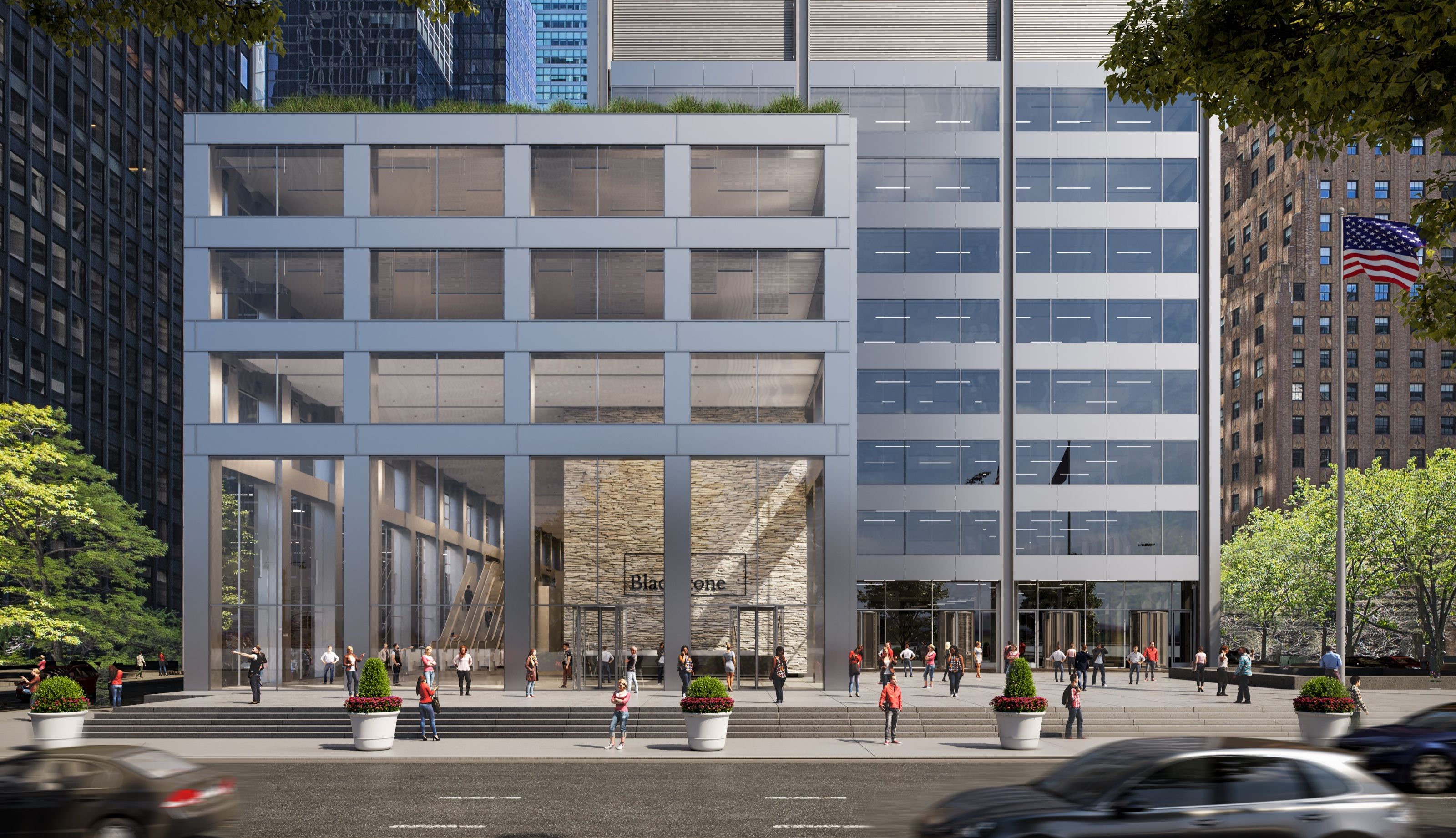 Exterior 3D rendering for design approval of 235 Park Avenue skyscraper, Manhattan, NYC