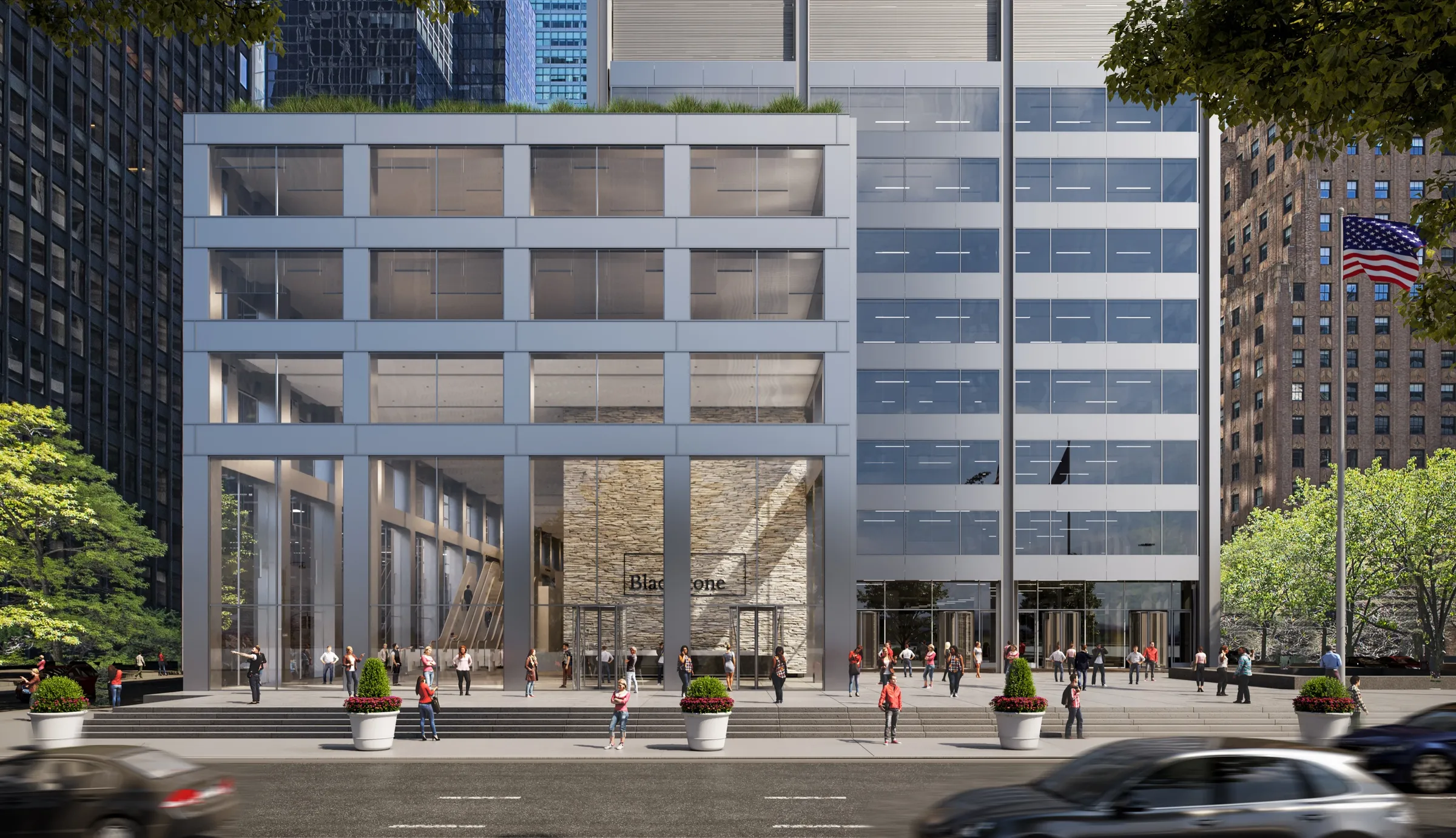 Exterior 3D rendering for design approval of 235 Park Avenue skyscraper, Manhattan, NYC