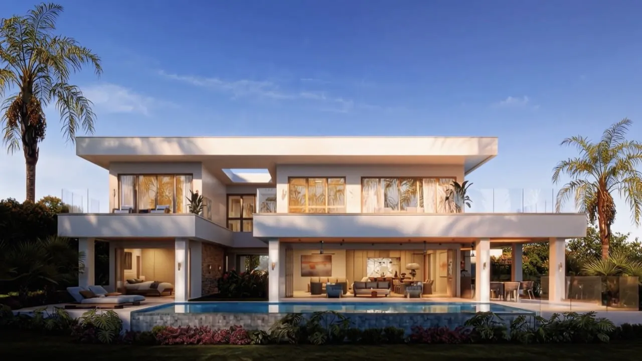 Pre-sales animation of Villa Visala, a luxury golf villa at Apes Hill, Barbados