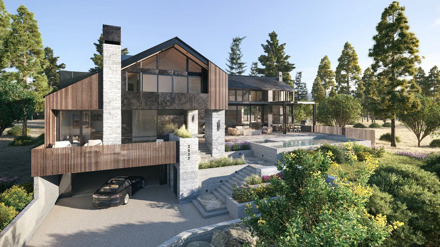 Clear Creek estate, hero exterior rendering