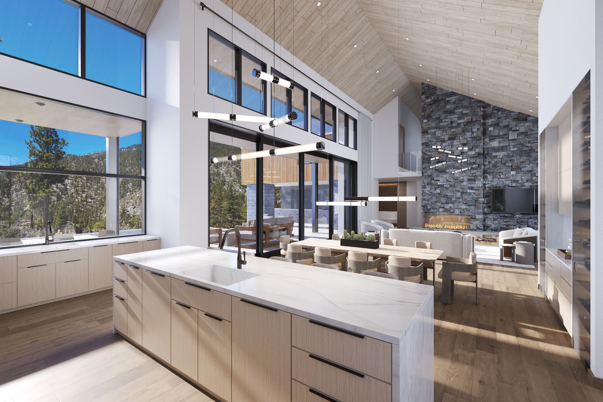 Kitchen interior rendering