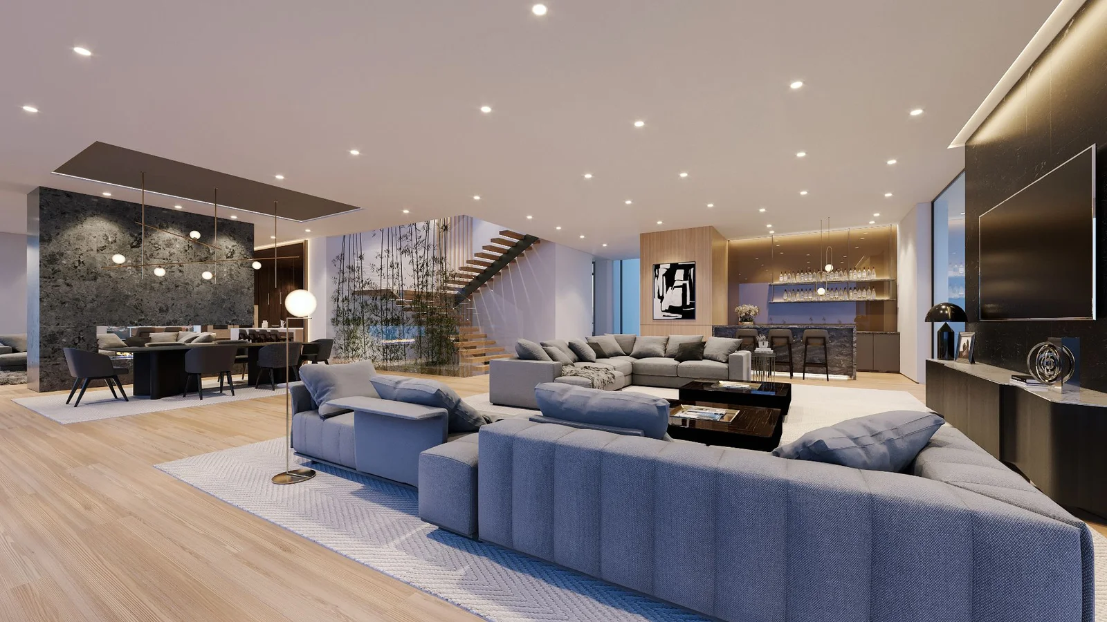 Casale Road residence, Los Angeles, interior rendering