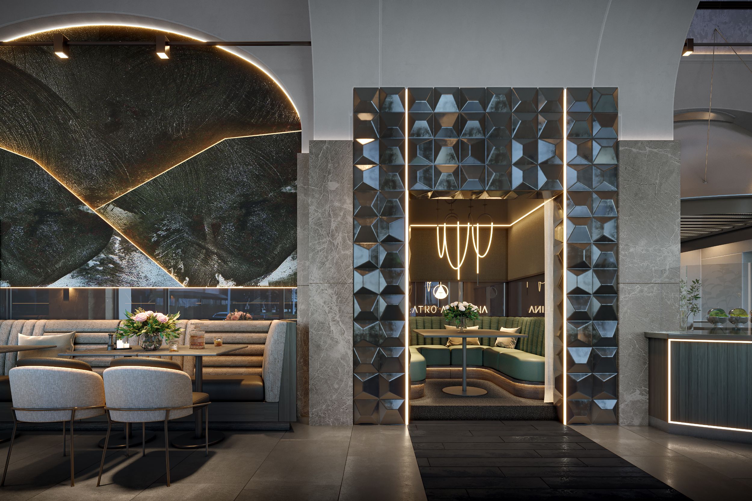Teatro Angelina, Los Angeles, interior rendering