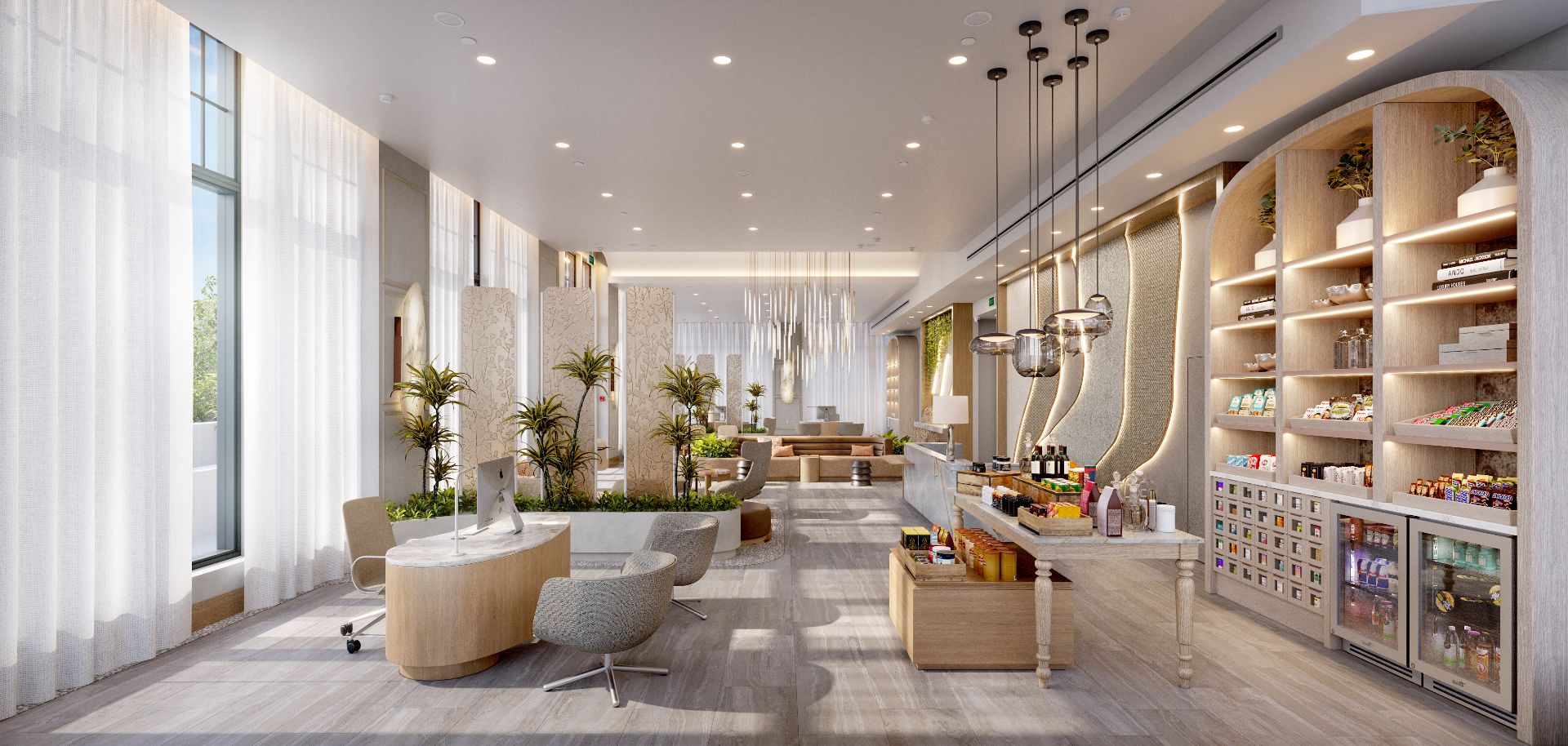 Westin Hotel, Los Angeles, interior rendering