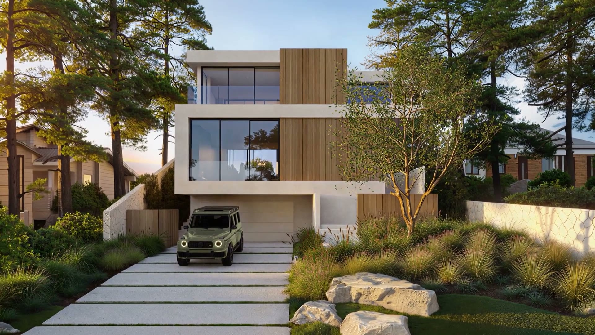 Film of a new home on Mountain View Avenue, Mar Vista, by Hsu McCullough for AIH Development